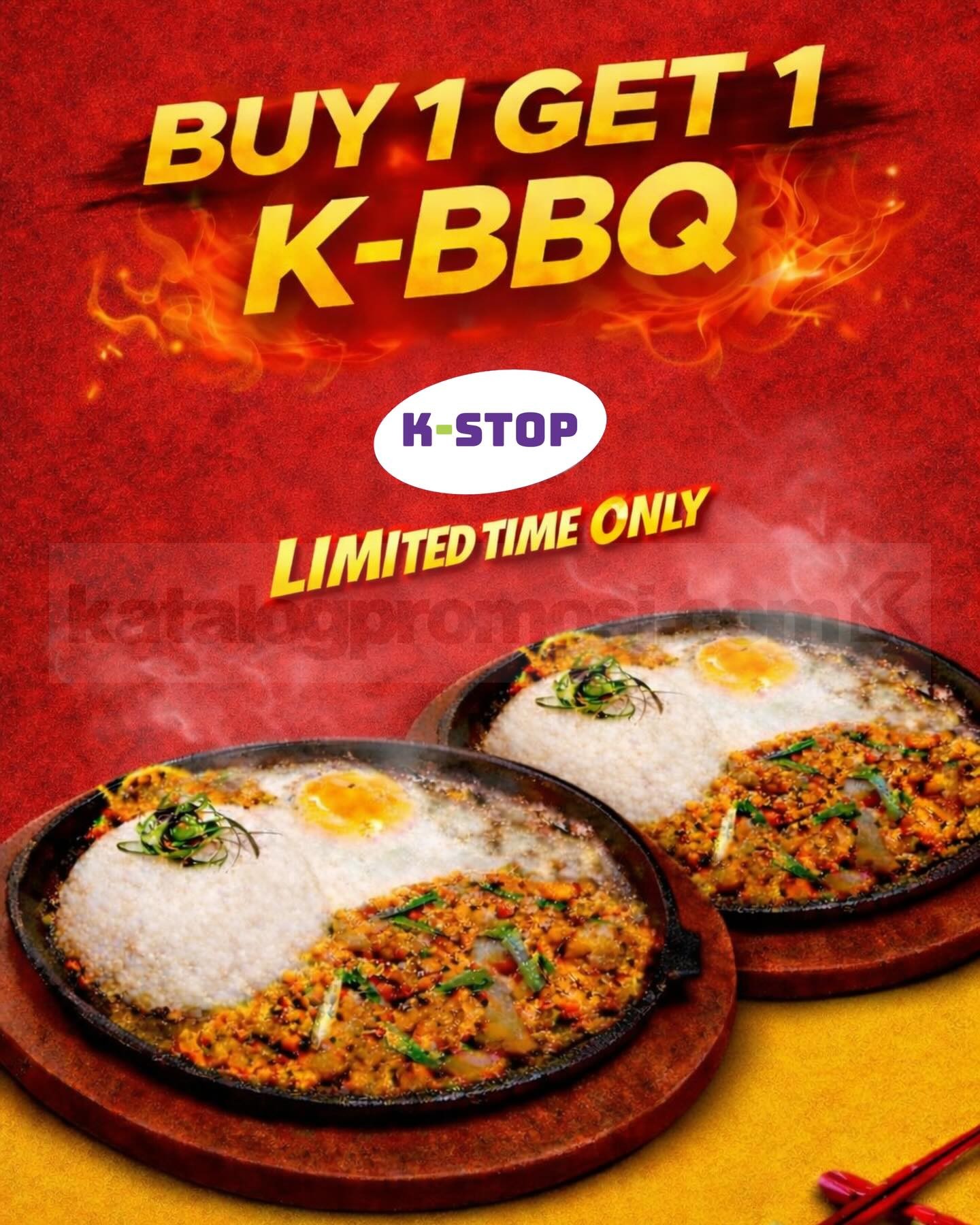 Promo K-STOP Buy 1 Get 1 K-BBQ Promo K-STOP Buy 1 Get 1 K-BBQ dengan harga mulai Rp. 48.000 di Joglo
