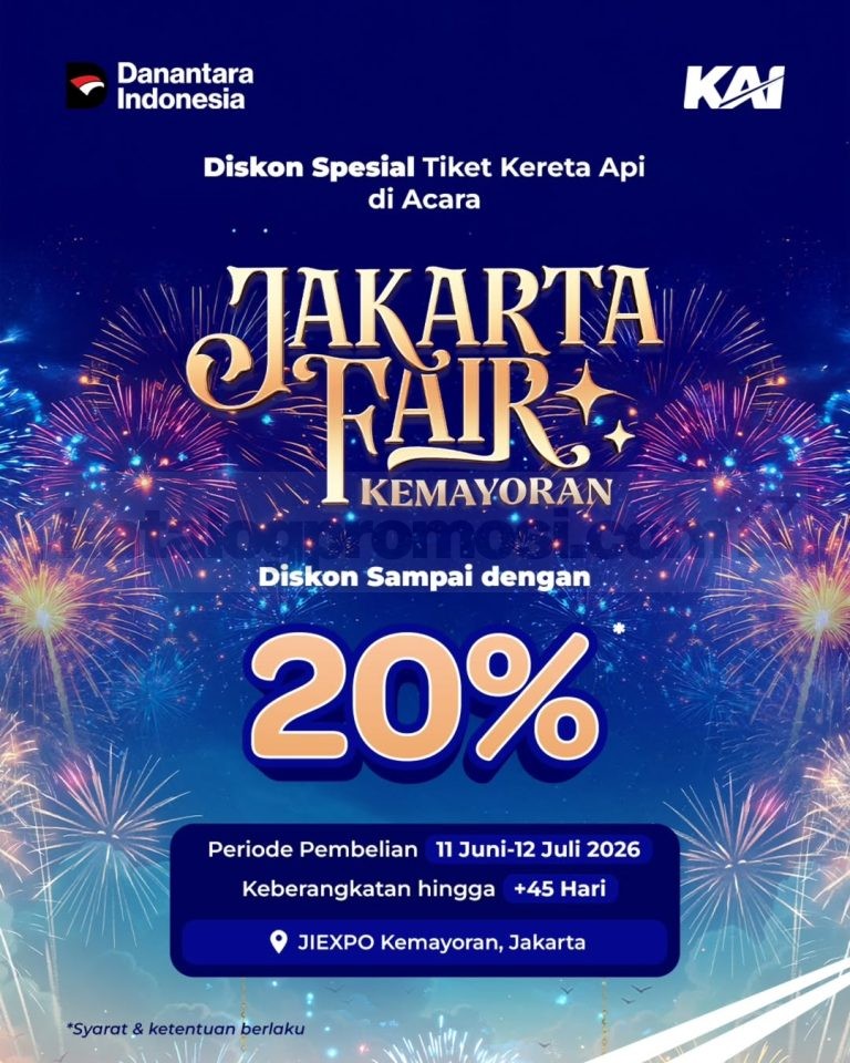 Promo KAI Jakarta Fair Kemayoran Diskon Tiket hingga 20%