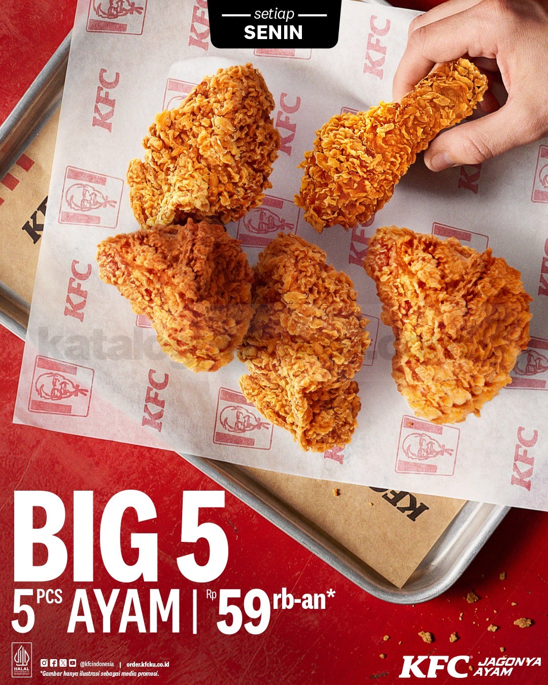 Promo KFC Big 5 Monday 5 Potong Ayam Rp. 59.000 Promo KFC Big 5 Monday 5 potong ayam Rp. 59.000 setiap hari Senin