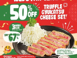 Promo Kimukatsu 12.12 Diskon 50% Menu Favorit dengan harga Rp. 67.000 untuk pengguna kartu BRI.