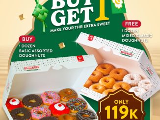 Promo Krispy Kreme Beli 1 Gratis 1 Lusin Donat periode 11-12 Maret 2026