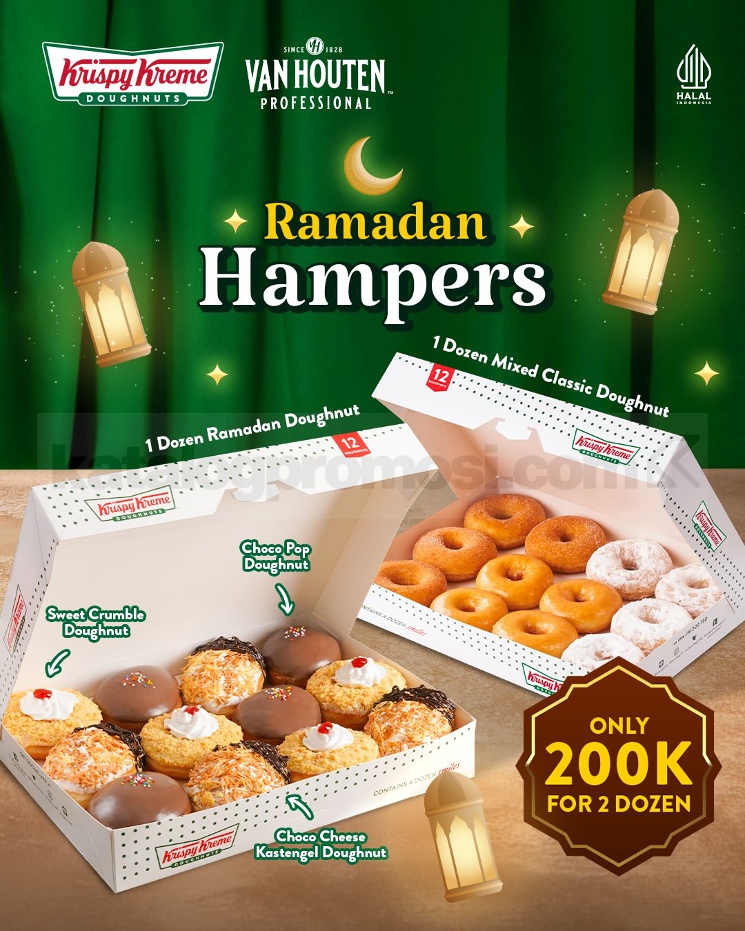 Promo Krispy Kreme Ramadan Hampers 2 Dozen Rp. 200.000 Promo Krispy Kreme Ramadan Hampers 2 Dozen Rp. 200.000 periode 20 Februari 2026 - 31 Maret 2026