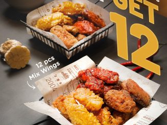 Promo Kyochon Buy 12 Get 12 Free Mix Wings periode 11–13 Desember 2025 dengan bonus 12 wings tambahan.