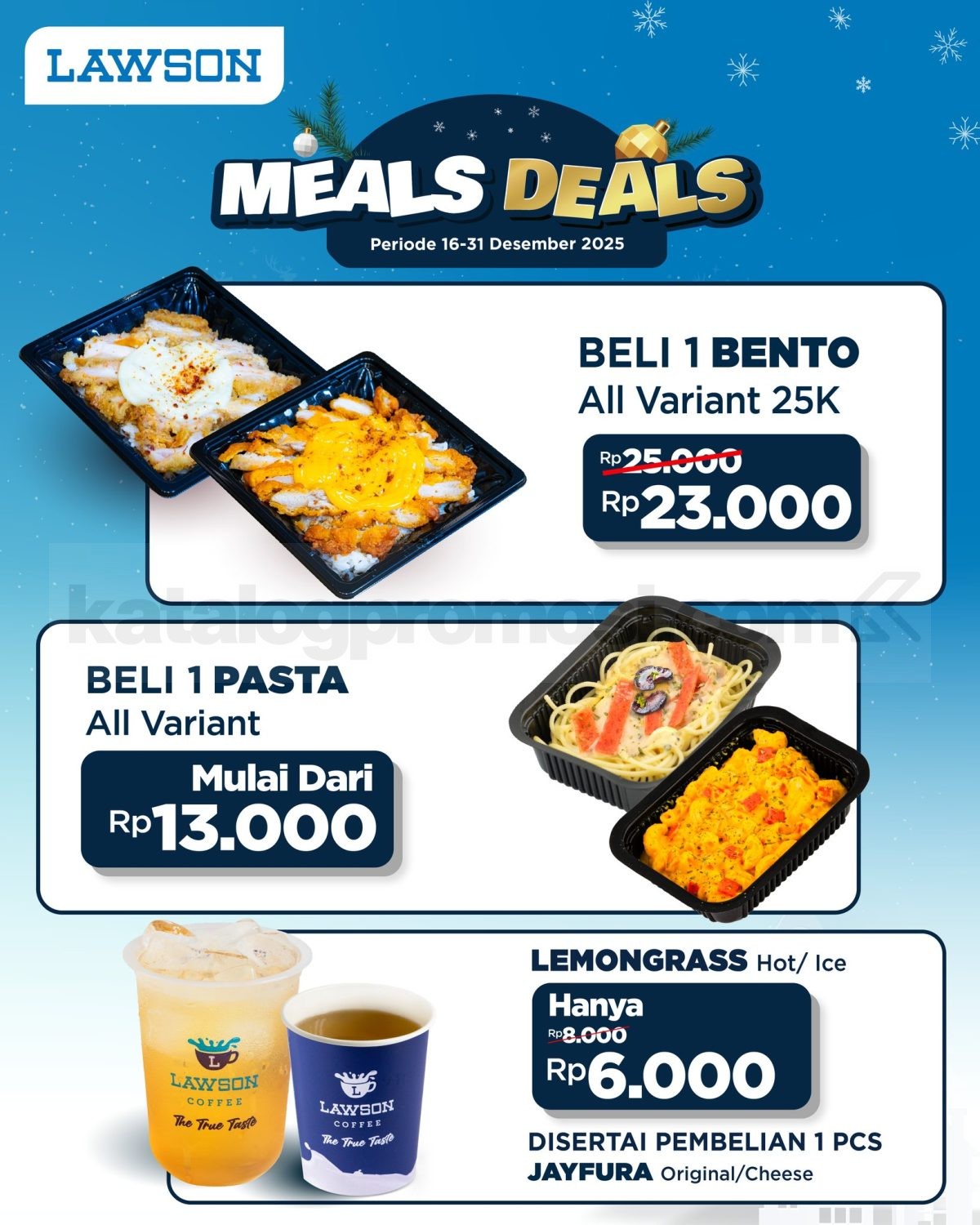 Promo Lawson Meals Deals Bento dan Pasta mulai Rp. 13.000 Promo Lawson Meals Deals Bento dan Pasta mulai Rp. 13.000 dengan pilihan menu hemat Desember 2025