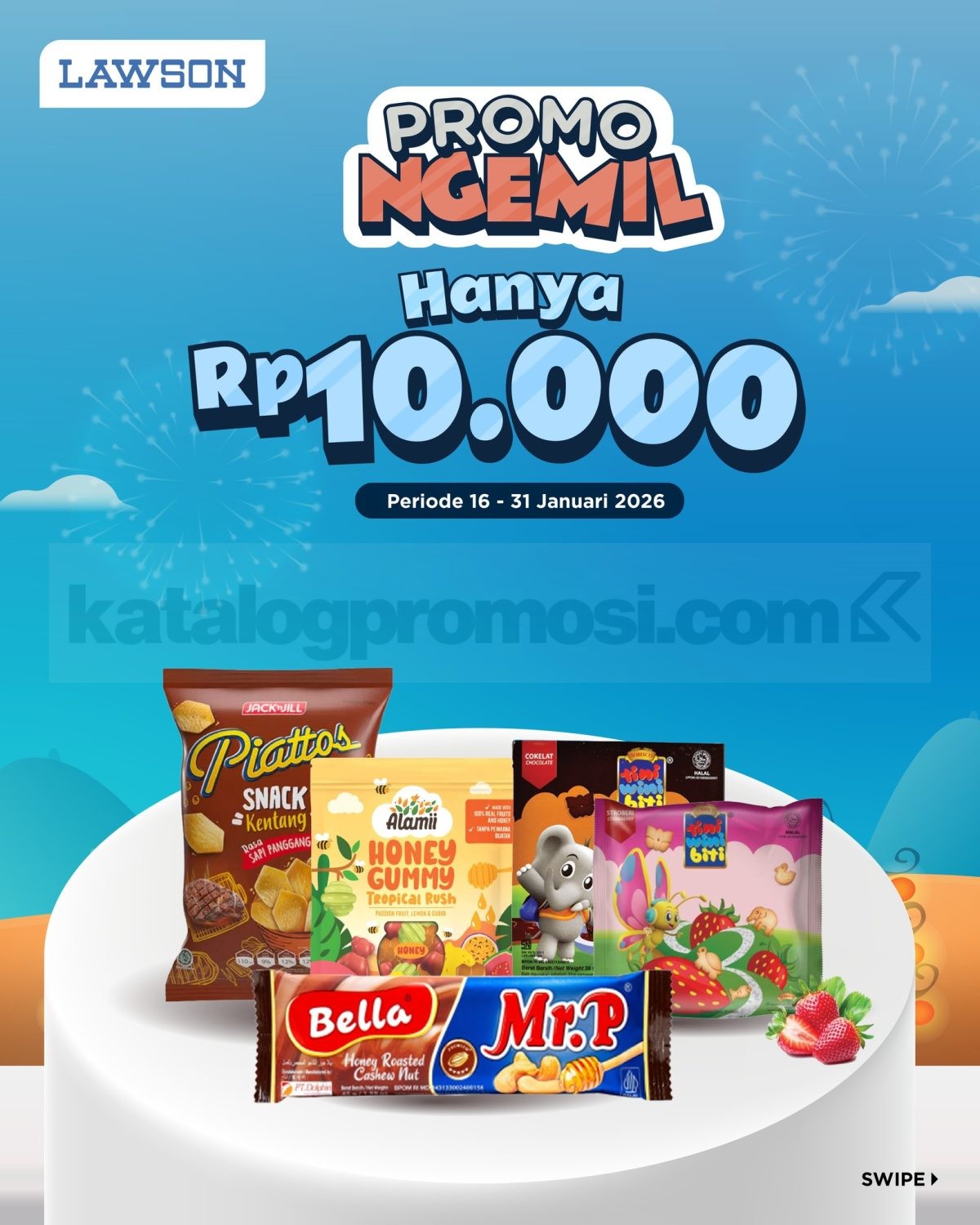 Promo Ngemil Lawson Aneka Snack Hanya Rp. 10.000 Promo Ngemil Lawson Aneka Snack Hanya Rp. 10.000 periode Januari 2026