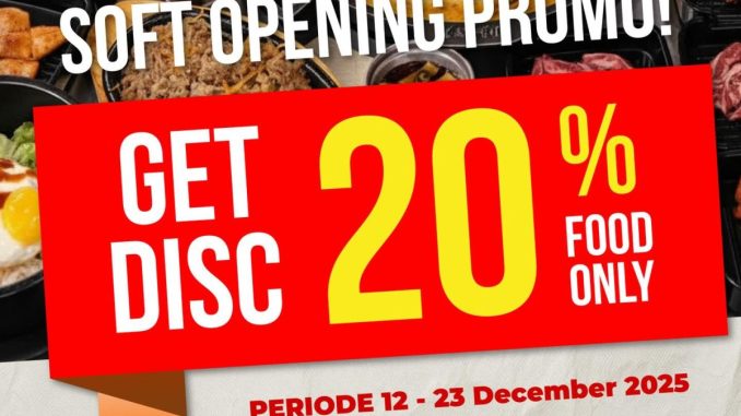 Promo Magal Soft Opening Medan BBQ Diskon 20% untuk menu makanan