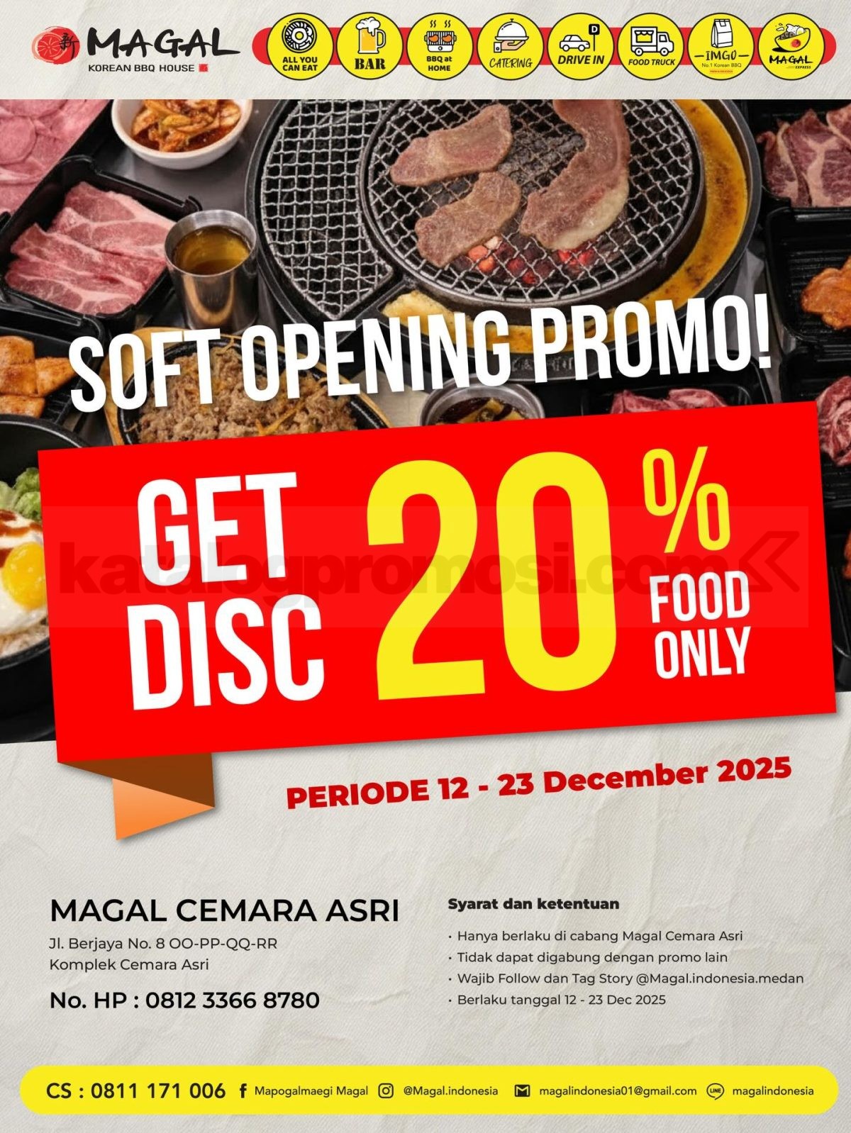 Promo Magal Soft Opening Medan BBQ Diskon 20% Promo Magal Soft Opening Medan BBQ Diskon 20% untuk menu makanan