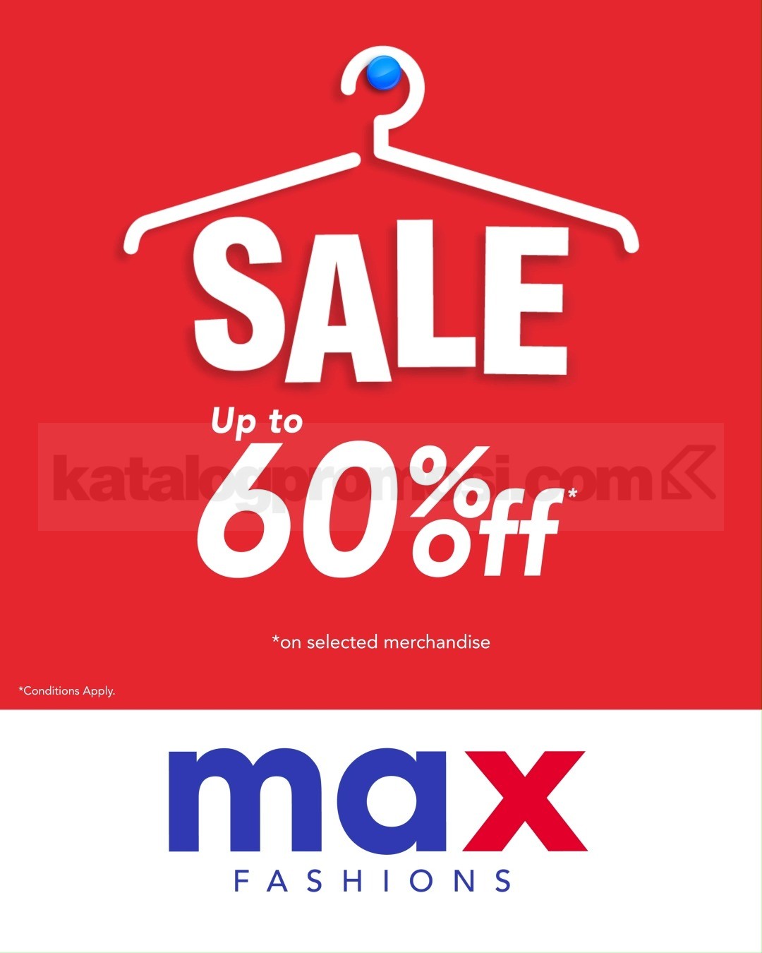 Promo Max Fashions End of Season Sale Diskon Hingga 60% Promo Max Fashions End of Season Sale diskon hingga 60% untuk fashion wanita pria dan anak-anak