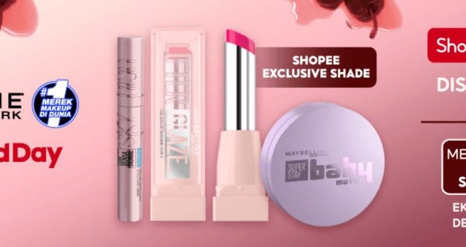 Promo Maybelline Super Brand Day diskon hingga 60% dengan hadiah kulkas Samsung