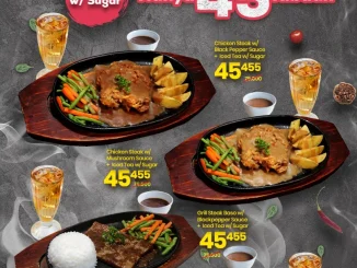 Promo Mister Baso Menu Level Up Steak Rp. 45.455 dengan FREE Iced Tea untuk lunch dan dinner