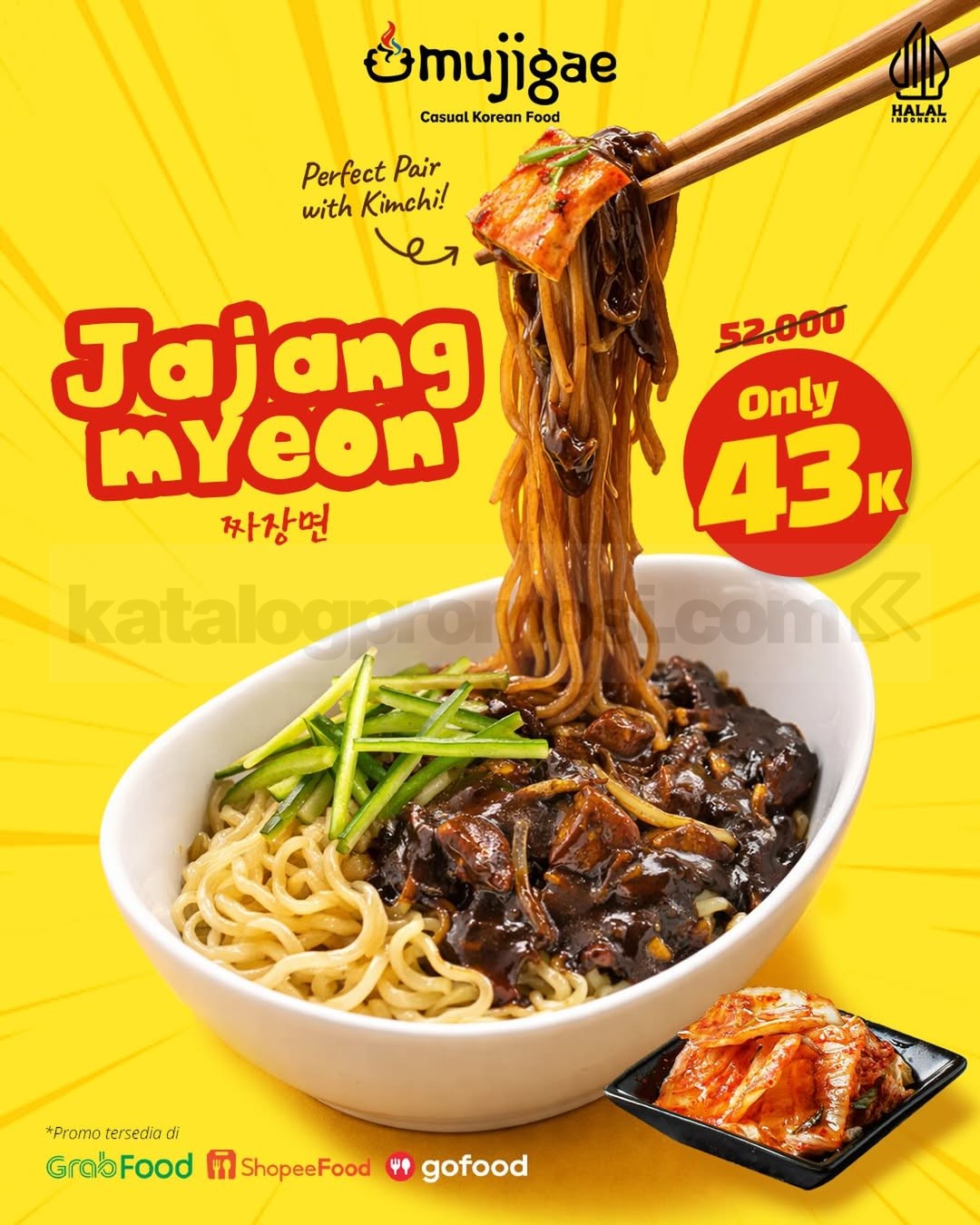 Promo Mujigae Jajangmyeon + Kimchi Rp. 43.000 Promo Mujigae Jajangmyeon + Kimchi Rp. 43.000 paket mie Korea dan kimchi hemat