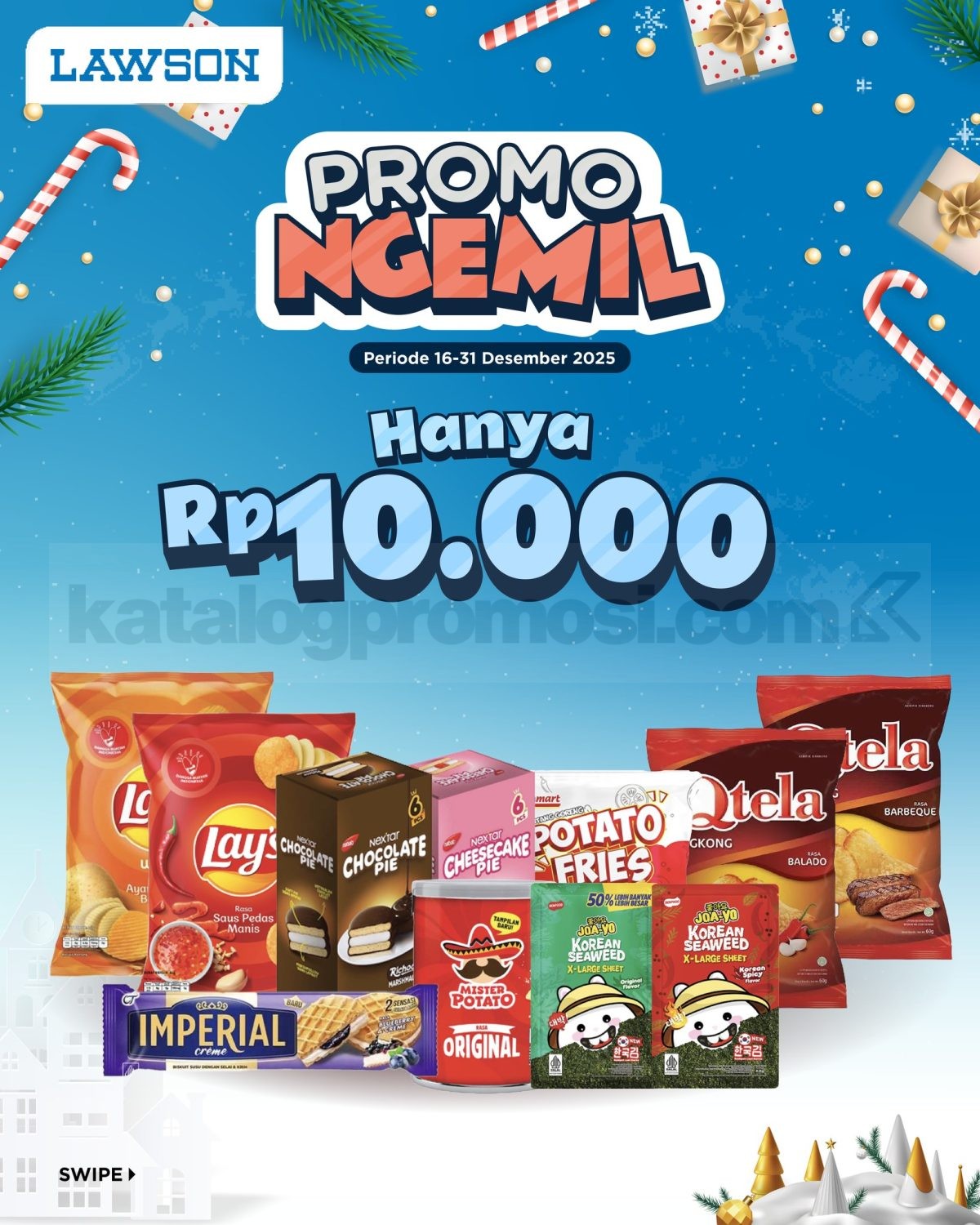 Promo Ngemil Lawson Hanya Rp. 10.000 Promo Ngemil Lawson Hanya Rp. 10.000 dengan berbagai pilihan snack favorit Desember 2025