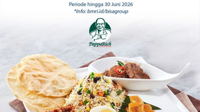 Promo PappaRich Mandiri Diskon Rp. 100.000 potongan pembayaran kartu kredit Mandiri