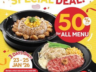 Promo Pepper Lunch BRI Special Deal Diskon 50% Semua Menu dengan pembayaran kartu BRI