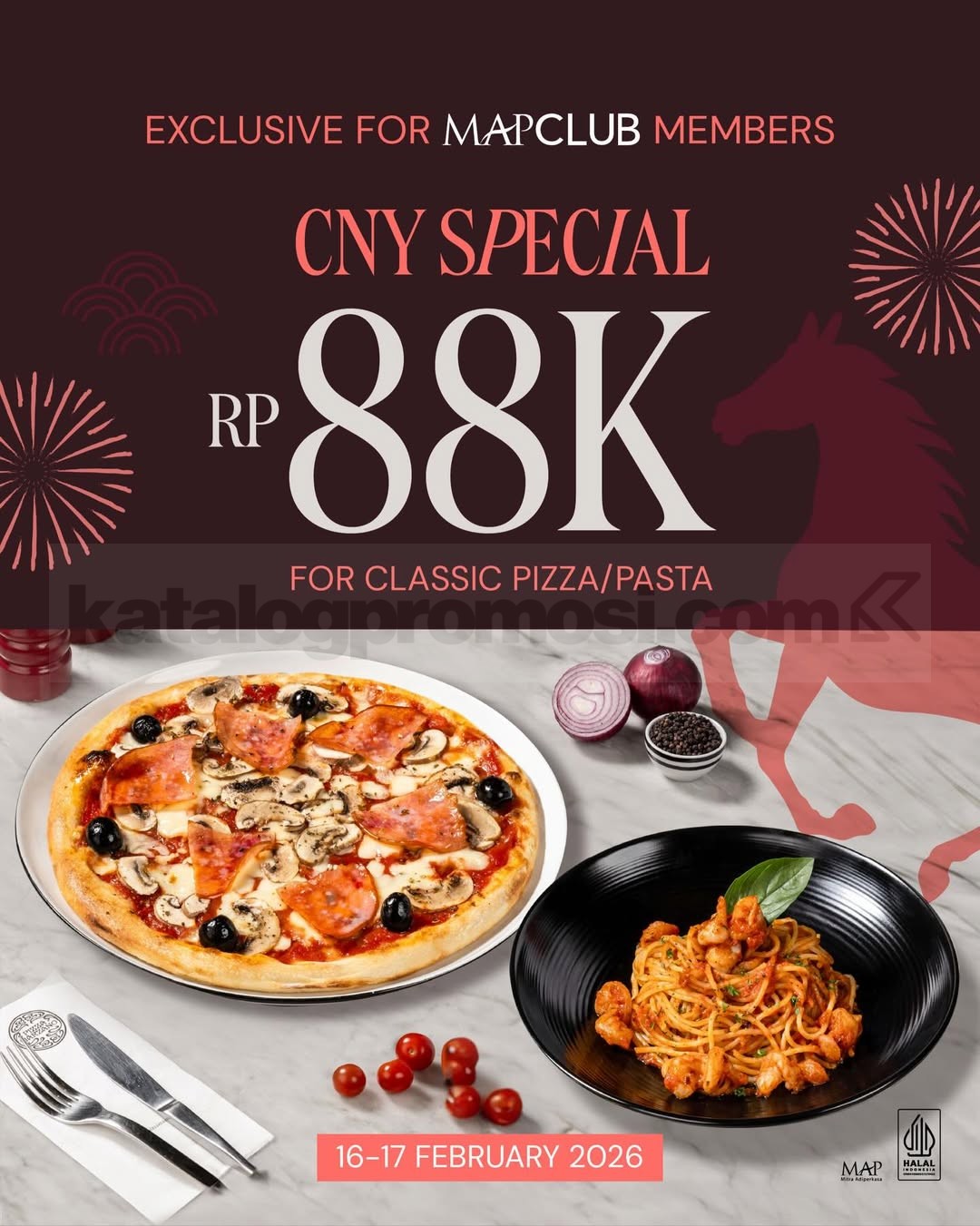 Promo Pizza Marzano Chinese New Year Pizza & Pasta Rp. 88.000 Promo Pizza Marzano Chinese New Year Pizza & Pasta Rp. 88.000 untuk member MAPCLUB