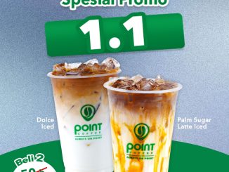 Promo Point Coffee Double Date 1.1 beli 2 Rp. 35.000 untuk Palm Sugar Latte Iced dan Dolce Iced