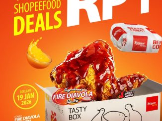 Promo RICHEESE FACTORY ShopeeFood Deals Rp. 1 menu Fire Diavola Whole Wings tanggal 19 Januari 2026