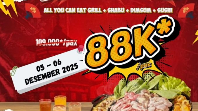 Promo Sakabe Buffet Desemb00m All You Can Eat Rp. 88.000 dengan daging dan minuman sepuasnya