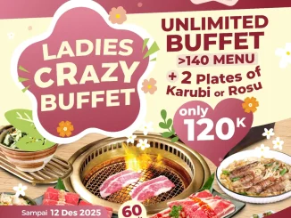 Promo Shaburi Kintan Buffet 12.12 Ladies Crazy Buffet Rp. 120 ribu dengan buffet dan bonus daging.