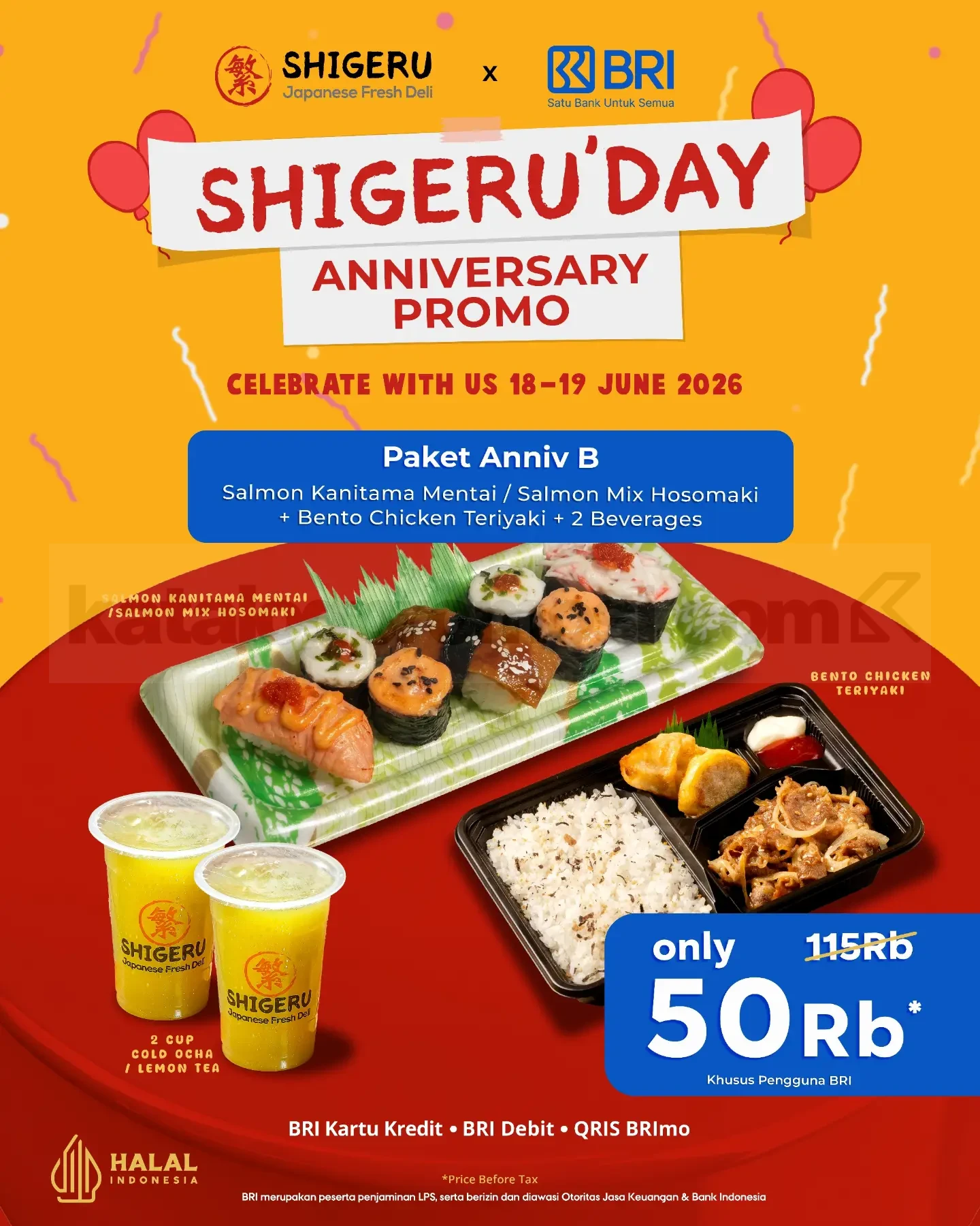 Promo Shigeru SHIGERU'DAY Paket Berdua Rp. 50.000 Promo Shigeru SHIGERU'DAY Paket Berdua Rp. 50.000 1