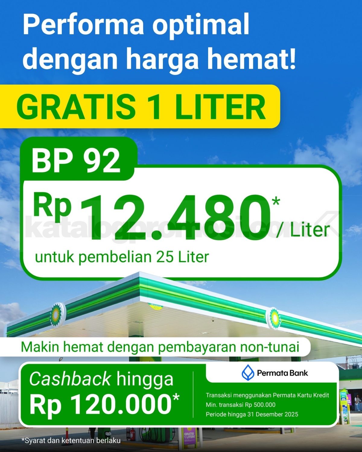 Promo SPBU BP Indonesia Gratis 1 Liter BBM Promo SPBU BP Indonesia gratis 1 liter BBM dan cashback Permata Bank hingga Rp. 120.000