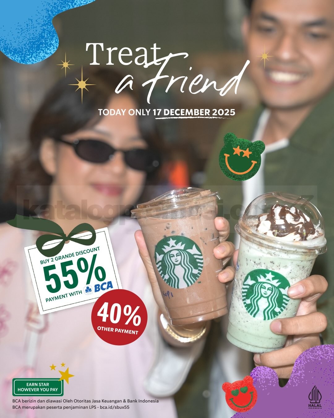 Promo Starbucks Treat A Friend 2 Grande Beverage Diskon 55% Promo Starbucks Treat A Friend 2 Grande Beverage Diskon 55% satu hari
