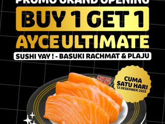 Promo Sushi Yay Grand Opening Buy 1 Get 1 AYCE Ultimate di Palembang dengan info makan sepuasnya