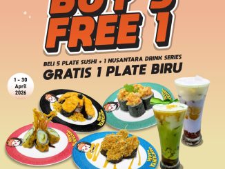Promo Sushikun Buy 5 Get 1 Free Blue Plate Sushi dengan minuman Nusantara Series