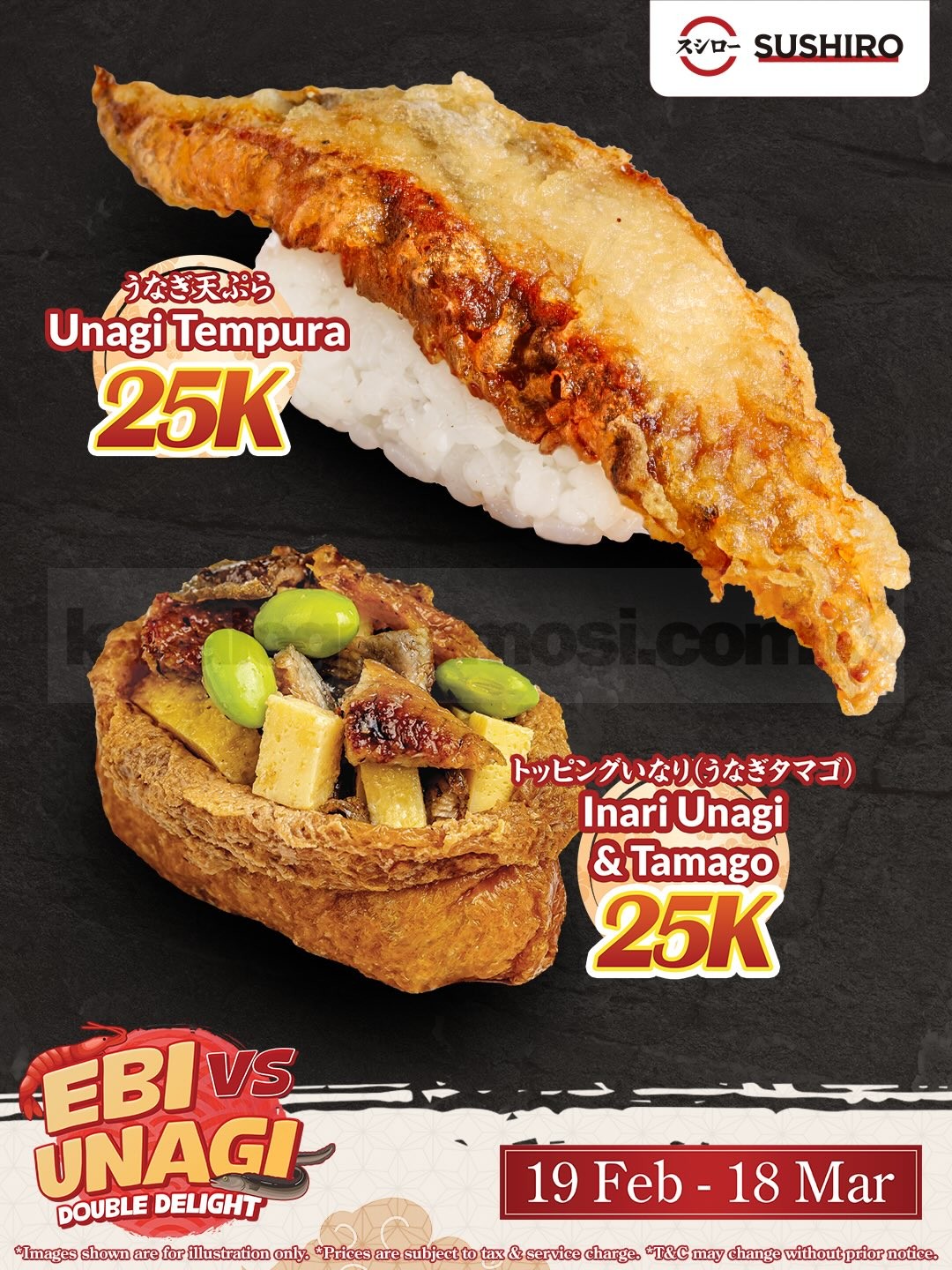 Promo Sushiro Ebi vs Unagi Double Delight Mulai Rp. 14.000 Promo Sushiro Ebi vs Unagi Double Delight Mulai Rp. 14.000 6