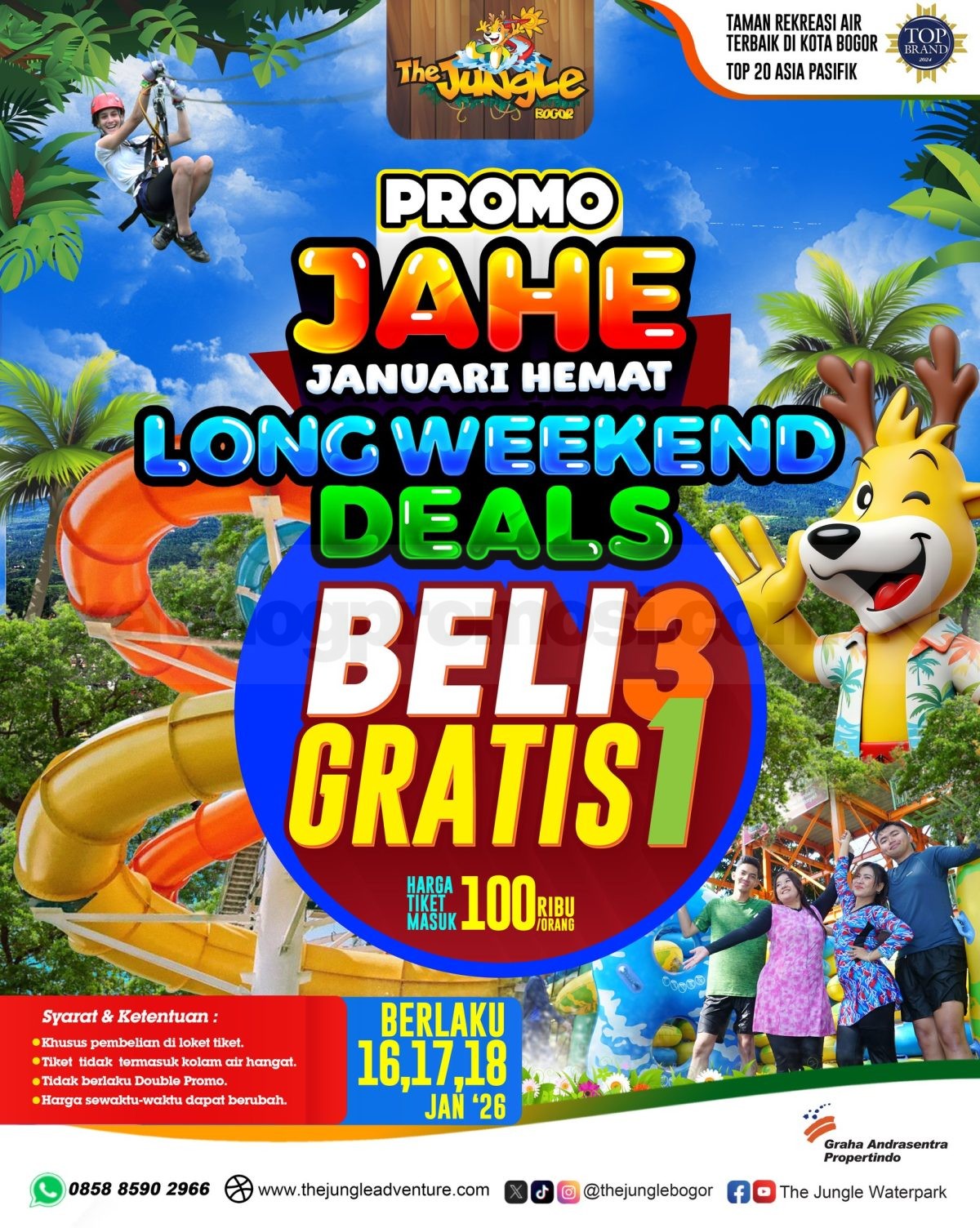 Promo The Jungle Bogor Long Weekend Beli 3 Gratis 1 Promo The Jungle Bogor Long Weekend beli 3 gratis 1 tiket Januari 2026