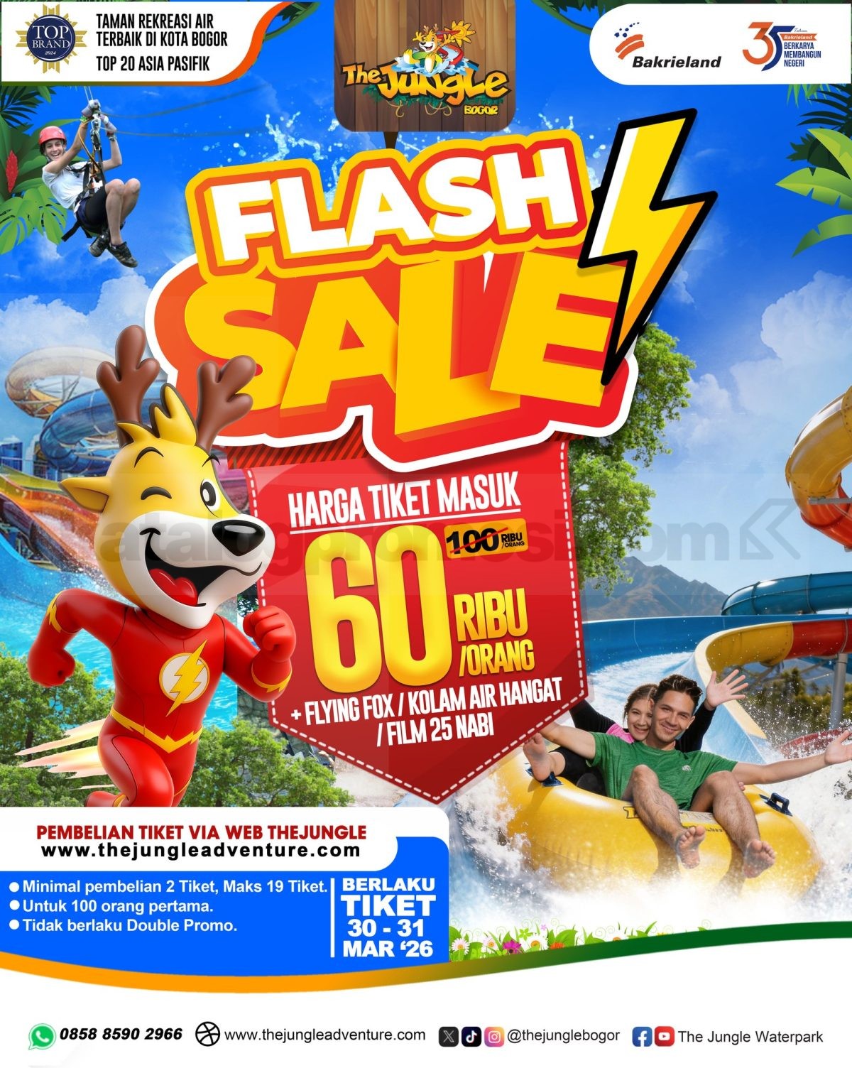 Promo The Jungle Flash Sale Tiket Rp. 60.000 Promo The Jungle Flash Sale Tiket Rp. 60.000 dengan bonus wahana pilihan