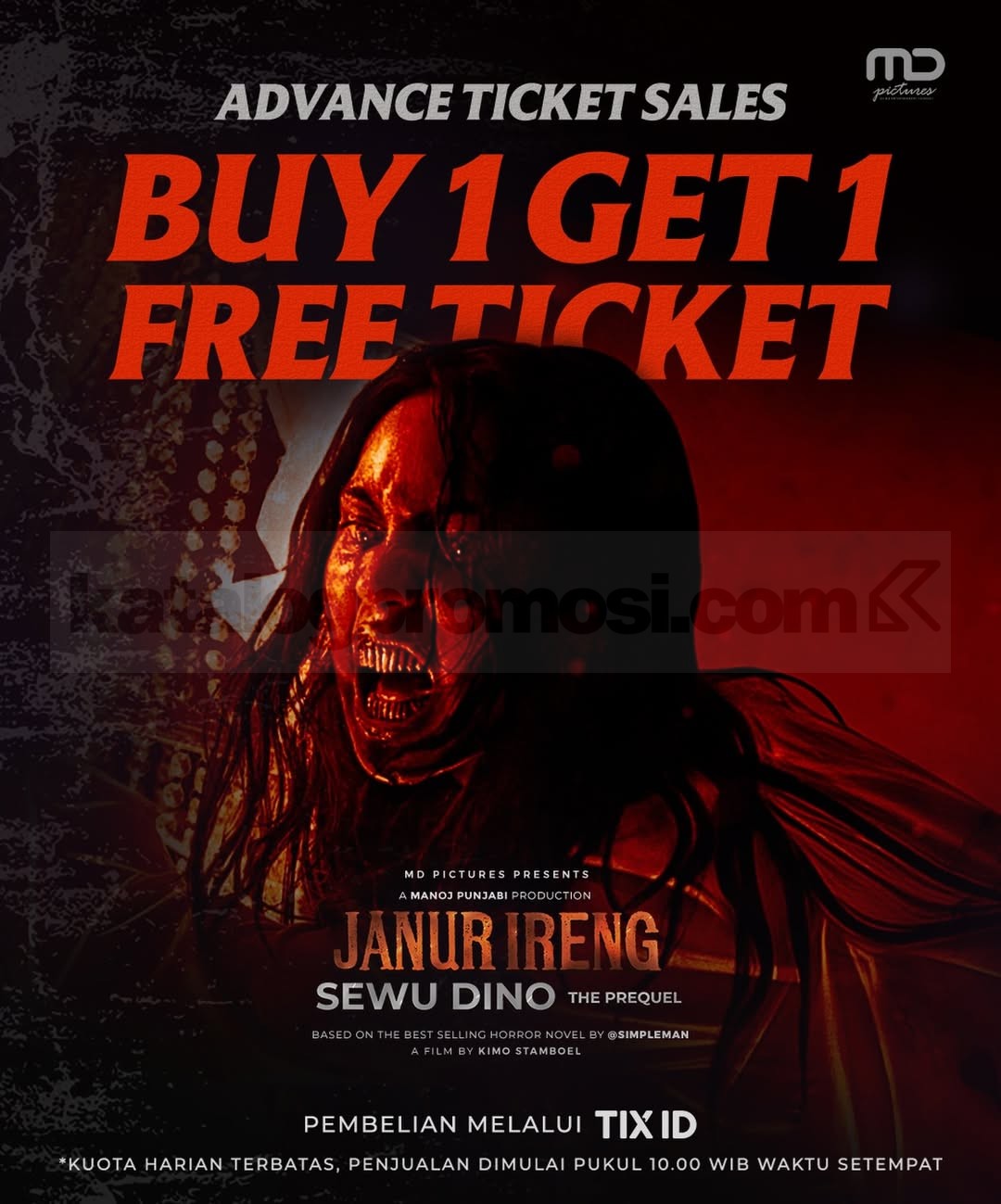 Promo TIX ID Advance Ticket Sales Beli 1 Gratis 1 Tiket Janur Ireng Promo TIX ID Advance Ticket Sales Beli 1 Gratis 1 Tiket Janur Ireng via aplikasi TIX ID