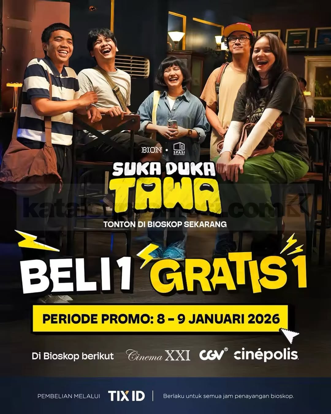 Promo TIX ID Beli 1 Gratis 1 Tiket Film Suka Duka Tawa Promo TIX ID Beli 1 Gratis 1 tiket film Suka Duka Tawa