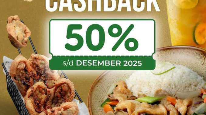 Promo Tong Tji Tea House Cashback 50% pakai QRIS blu transaksi minimal Rp. 100.000