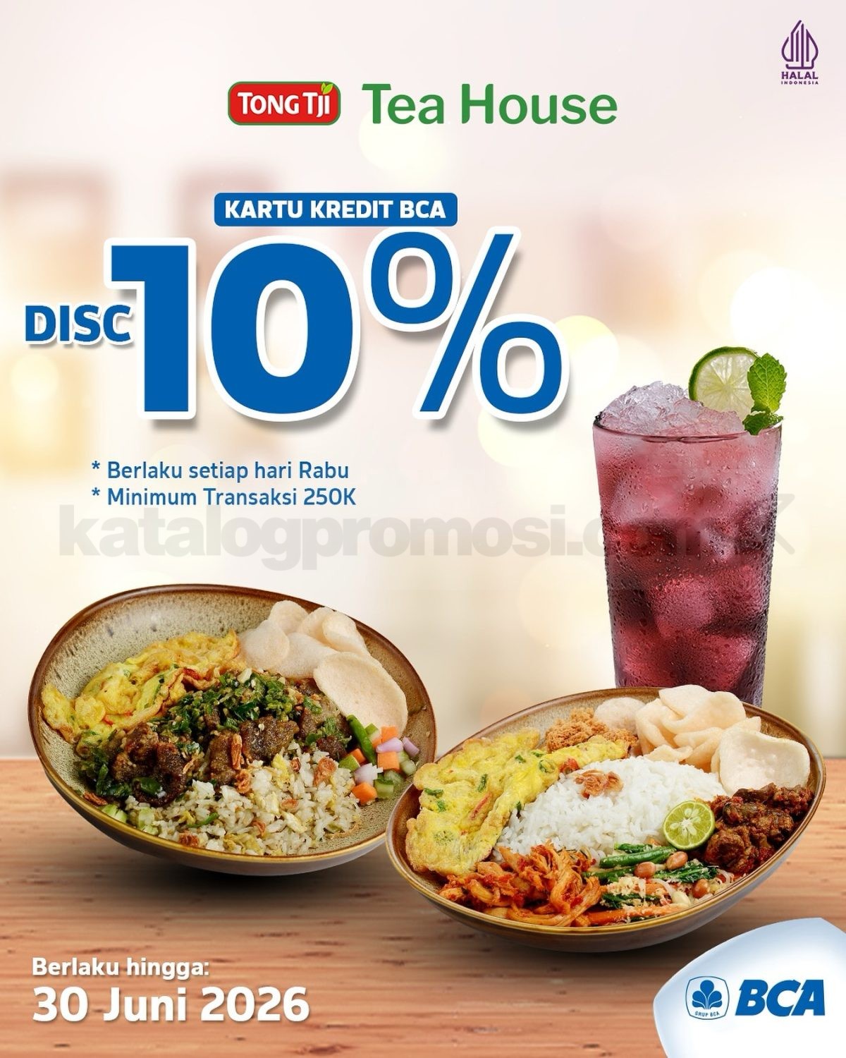 Promo Tong Tji Tea House Diskon 10% Pakai Kartu Kredit BCA Promo Tong Tji Tea House Diskon 10% pembayaran pakai Kartu Kredit BCA setiap hari Rabu