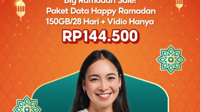 Promo Tri Big Ramadan Sale 150GB + Vidio Rp. 144.500 paket data 28 hari