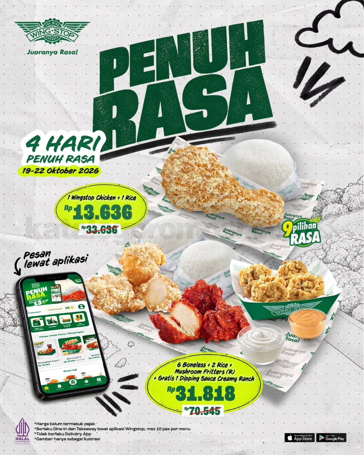 Promo Wingstop 4 Hari Penuh Rasa Mulai Rp 13ribuan