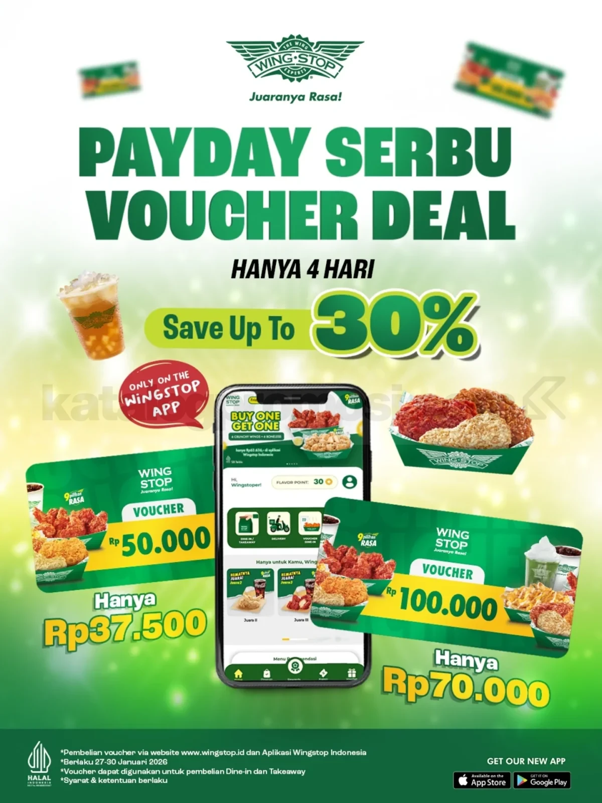Promo Wingstop Payday Serbu Voucher Deal Diskon Hingga 30% Promo Wingstop Payday Serbu Voucher Deal Diskon Hingga 30% untuk Dine-in dan Takeaway