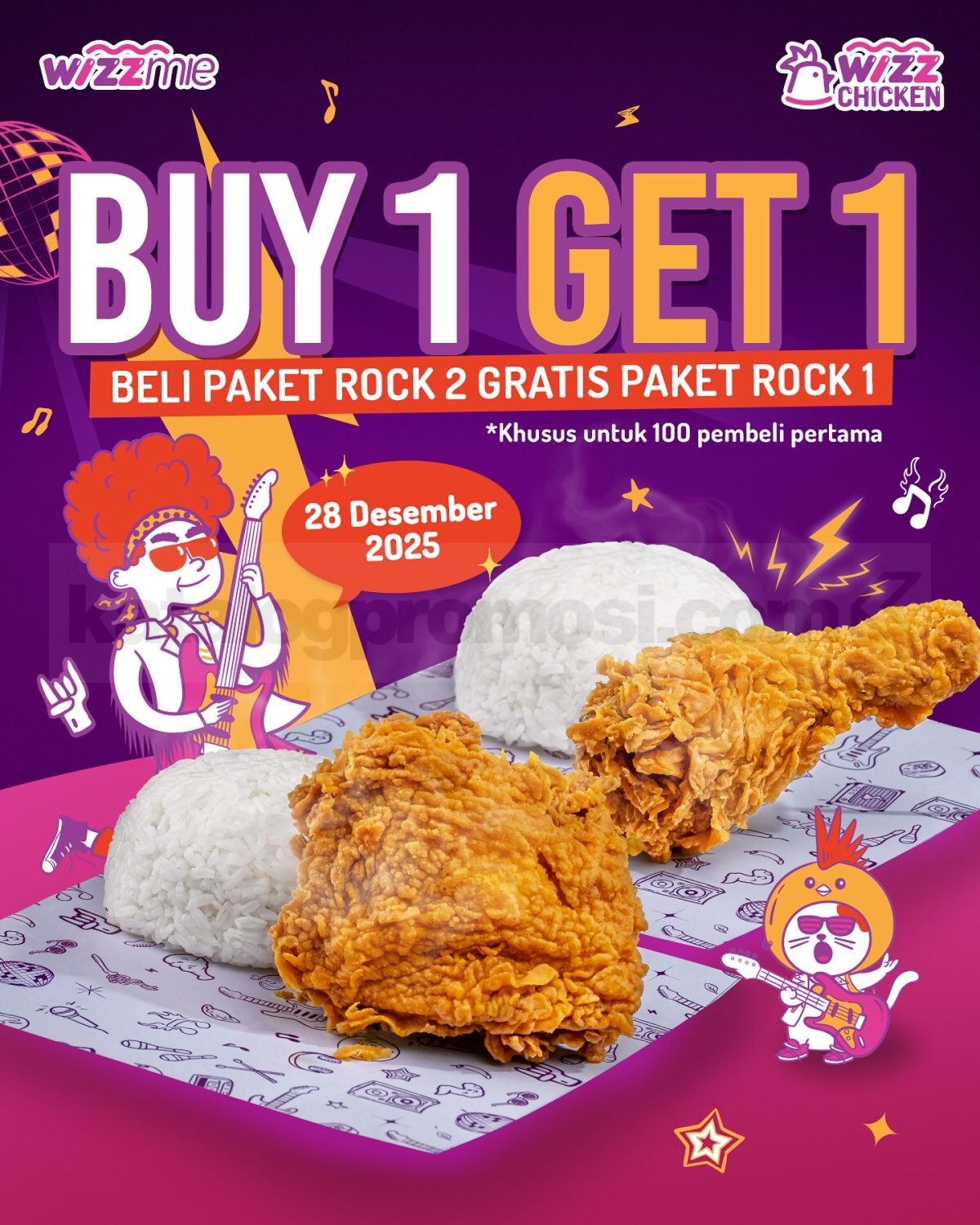 Promo Wizzmie WIZZCHICKEN Buy 1 Get 1 Paket Rock Promo Wizzmie WIZZCHICKEN Buy 1 Get 1 Paket Rock 1
