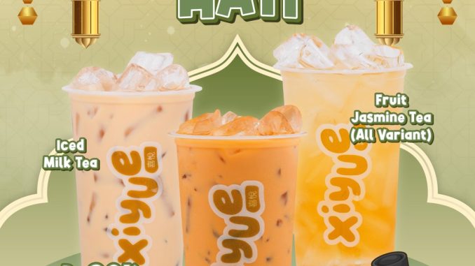 Promo Xiyue Teh-nangin Hati Rp. 16.000 dengan topping favorit