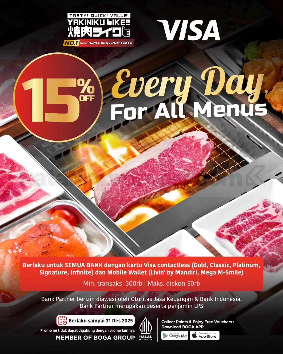 Promo YAKINIKU LIKE Diskon 15% Semua Menu Pakai VISA Promo YAKINIKU LIKE Diskon 15% Semua Menu Pakai VISA 1