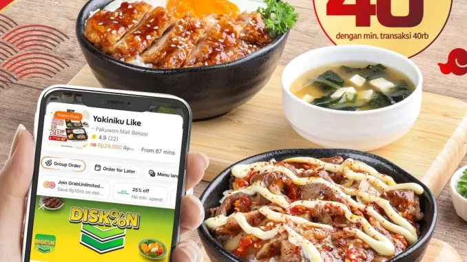 Promo Yakiniku Like GrabFood Group Order Diskon hingga 40% minimal transaksi Rp. 40.000
