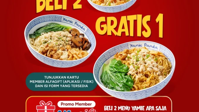 Promo Yamie Panda Beli 2 Gratis 1 Khusus Member Alfamart dengan kartu Alfagift