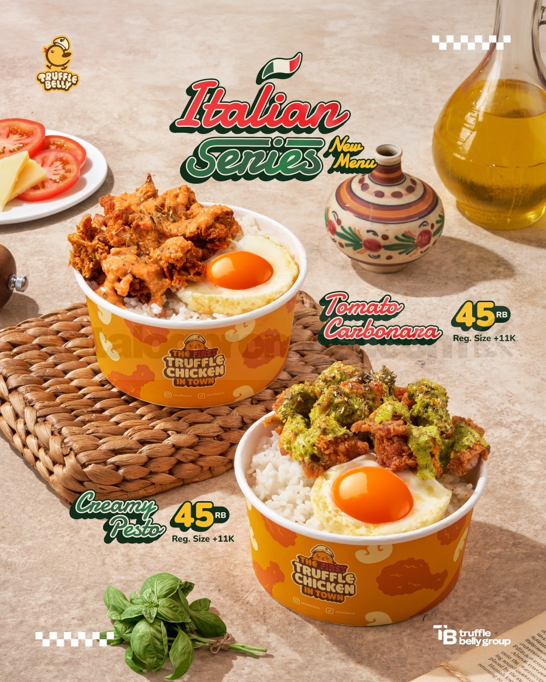 Promo Truffle Belly Italian Series Mulai Rp. 45.000 Promo Truffle Belly Italian Series mulai Rp. 45.000 dengan Tomato Carbonara dan Creamy Pesto