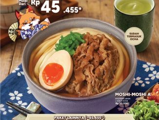Promo Marugame Udon Paket Moshi Moshi mulai Rp.45.455 lengkap dengan Cold Ocha