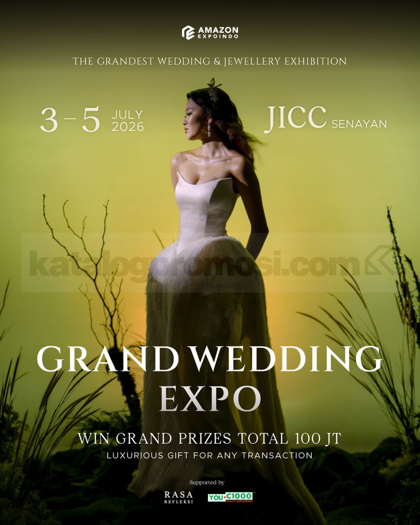 Grand Wedding Expo 2026 di JICC Senayan Grand Wedding Expo 2026 di JICC Senayan menghadirkan vendor wedding dan jewellery pada 3–5 Juli 2026.