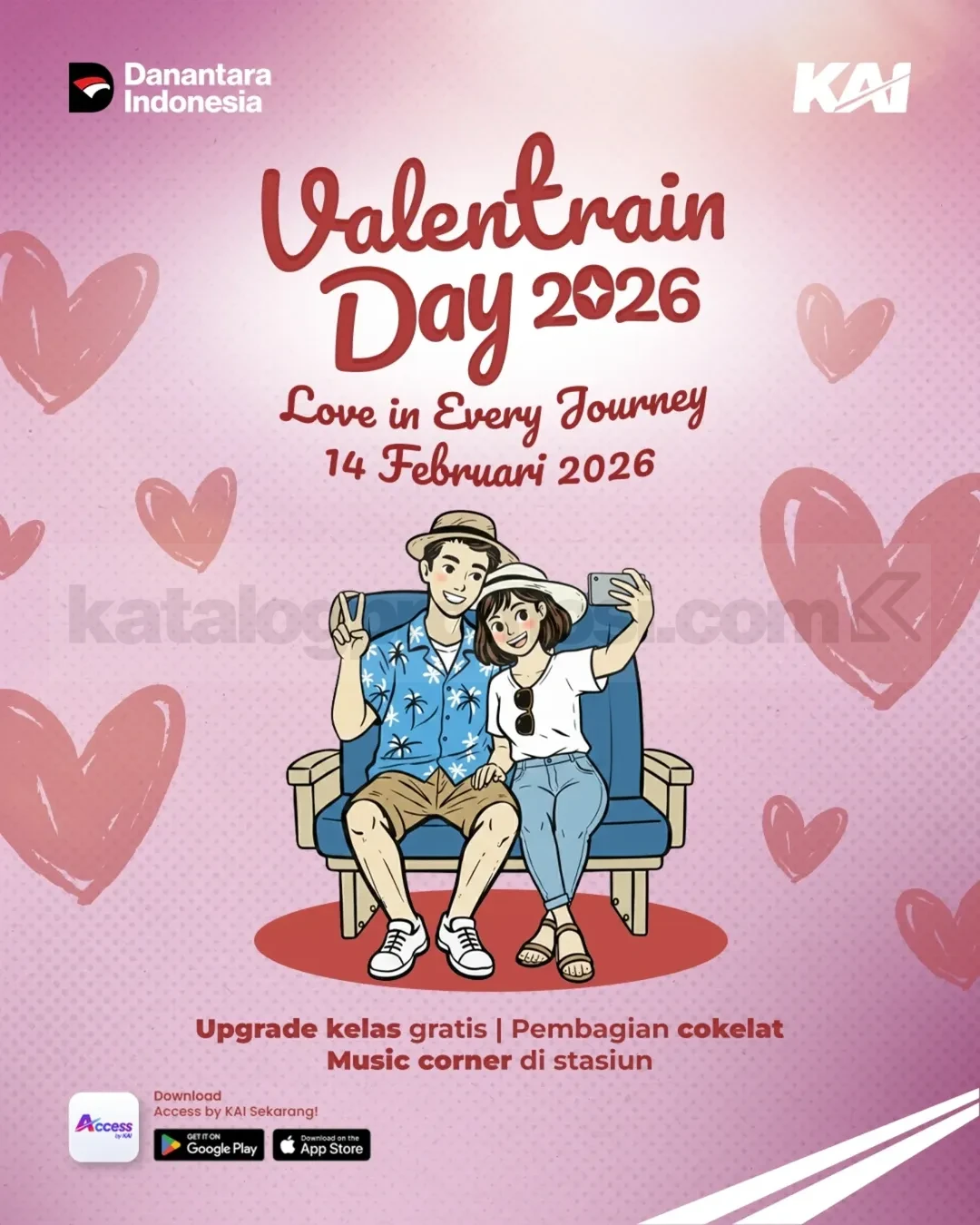 Valentrain Day 2026 di Stasiun KAI Valentrain Day 2026 di Stasiun KAI dengan upgrade kelas gratis, cokelat, dan live music