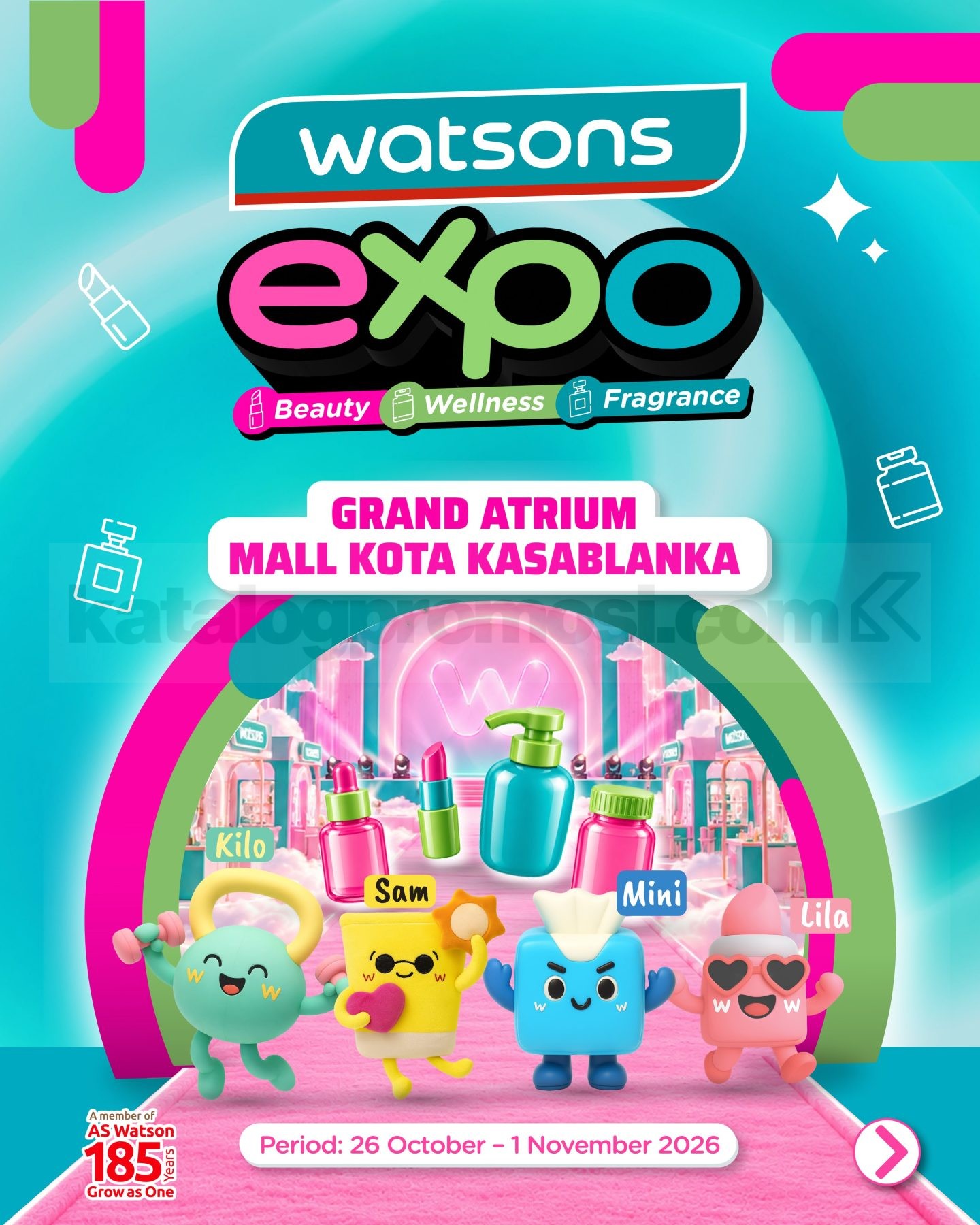Watsons Expo di Kota Kasablanka Watsons Expo di Kota Kasablanka dengan diskon hingga 60%, Treasure Hunt, voucher gratis, dan games berhadiah
