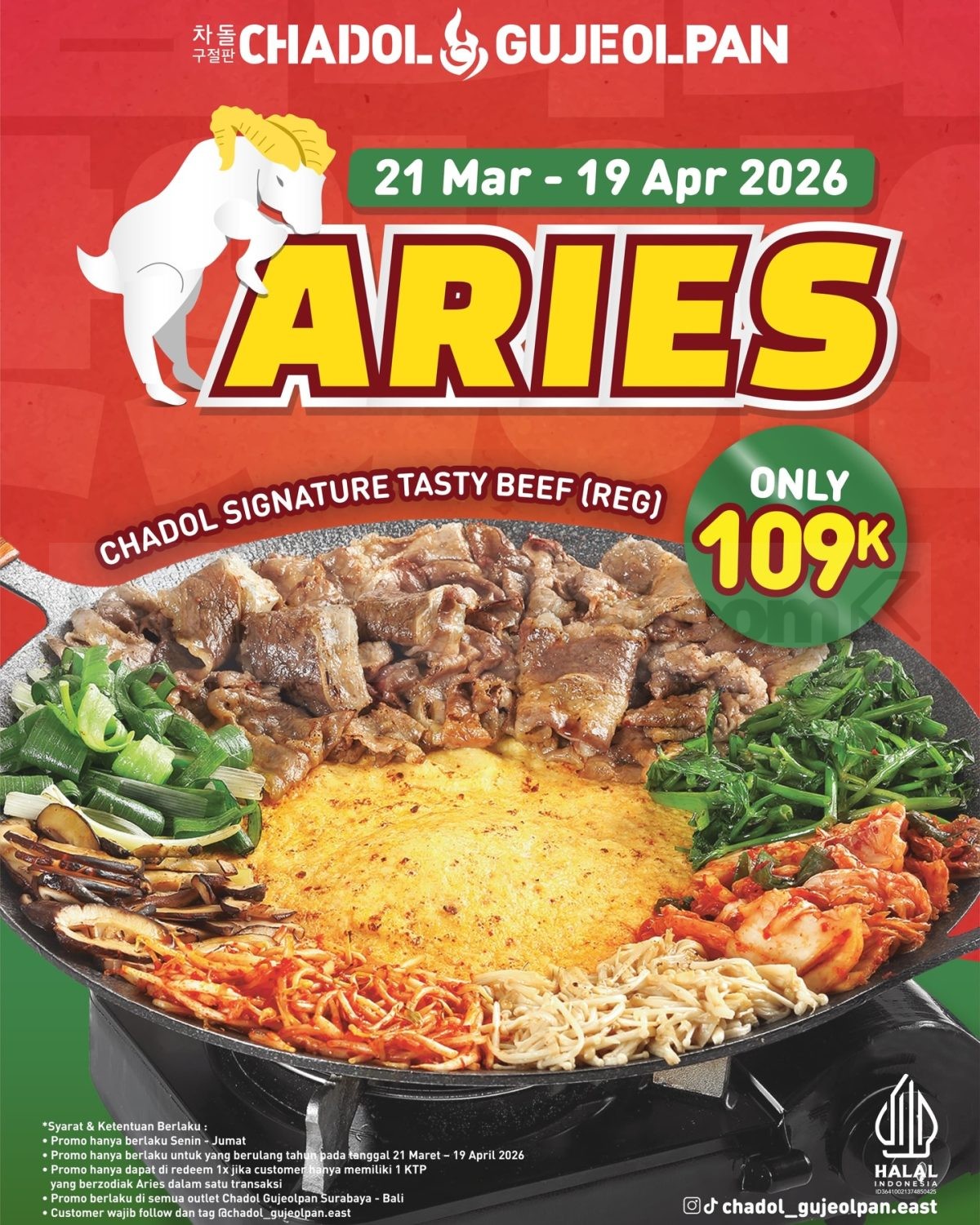 Promo Chadol Gujeolpan Aries Special Beef Rp. 109.000 Promo Chadol Gujeolpan Aries Special Beef Rp. 109.000 Chadol Signature Tasty Beef