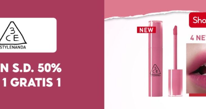 Promo 3CE Pop Stain Soda Bubble Edition Diskon 50% + Beli 1 Gratis 1 di Shopee Mall